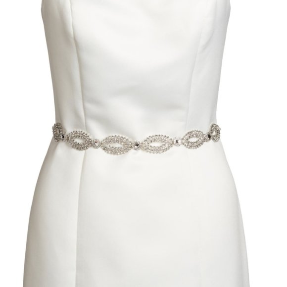 kate spade fish eye crystal bridal belt silver nwot *please read* - Picture 1 of 7